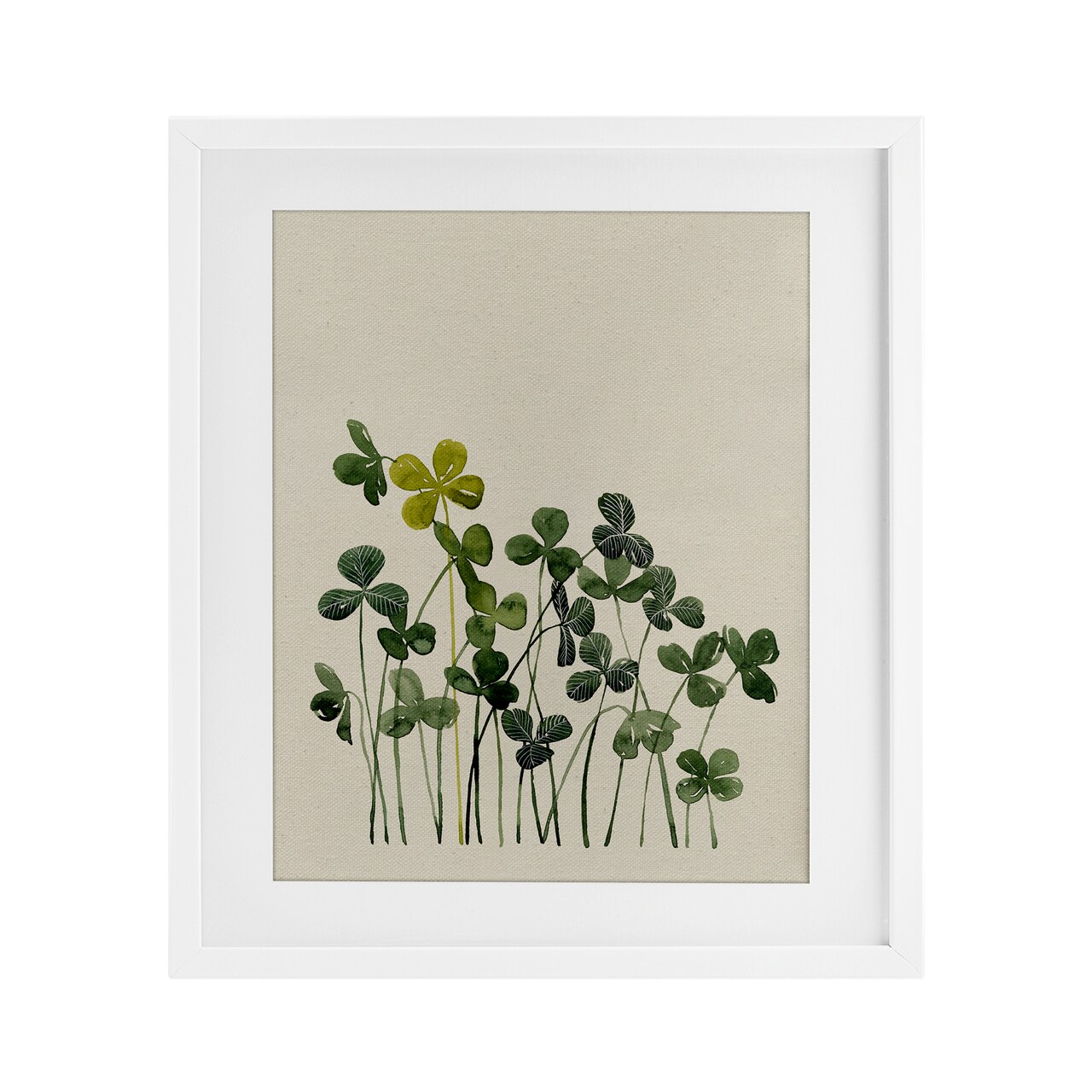 Stupell Industries Hidden Gems Clovers Framed Print Under Glass, design by Grace Popp